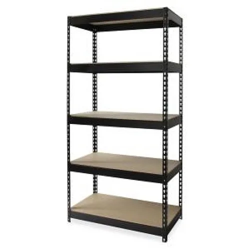 Lorell Lorell 61621 Riveted Steel Shelving 36x18x72 Black office furniture — product photo