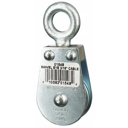 Value Brand Value Brand 4JX64 Wire Rope Pulley Block 525 lb — product photo
