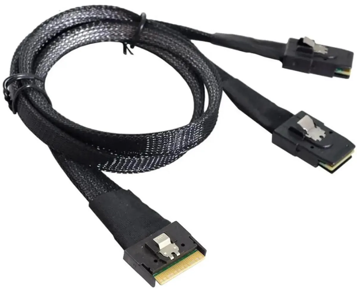SMUGDESK SMUGDESK SlimSAS SFF8654 8i to 2×SFF8087 Fanout Cable .5m 12Gbps — product photo