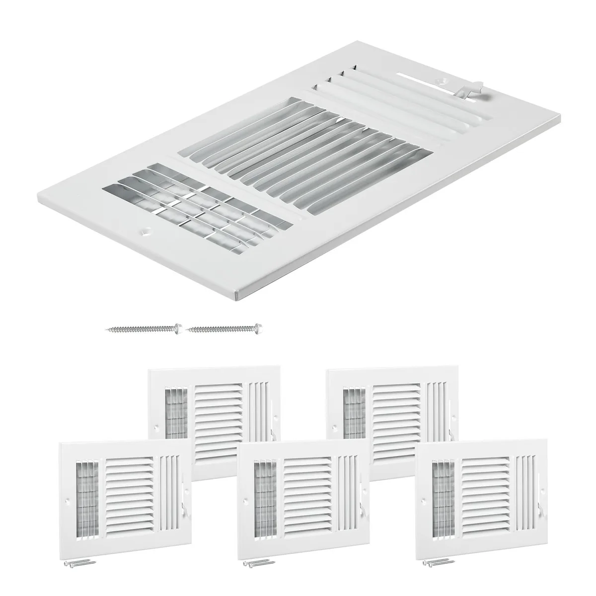 VEVOR VEVOR 3SW1006-6PK 10 x 6 in Floor Registers 6-Pack White — product photo