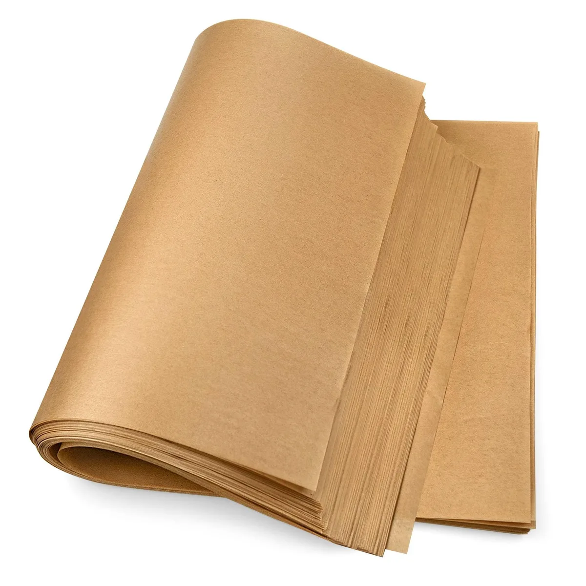 Stack of 100 unbleached brown parchment sheets 12 by 16 inches