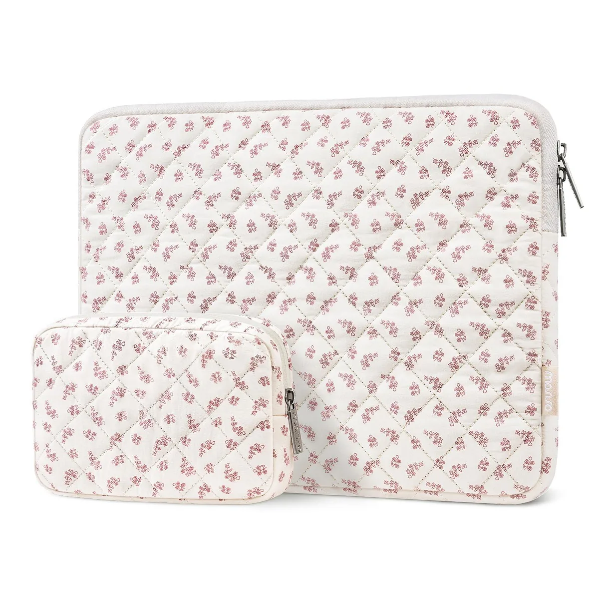  MOSISO 13.3 inch Puffy Laptop Sleeve Bag Pink — product photo