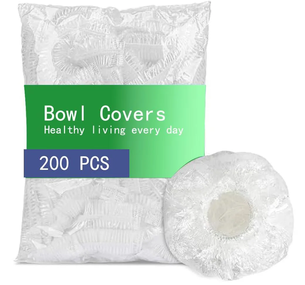 A stack of 200 clear elastic plastic bowl covers