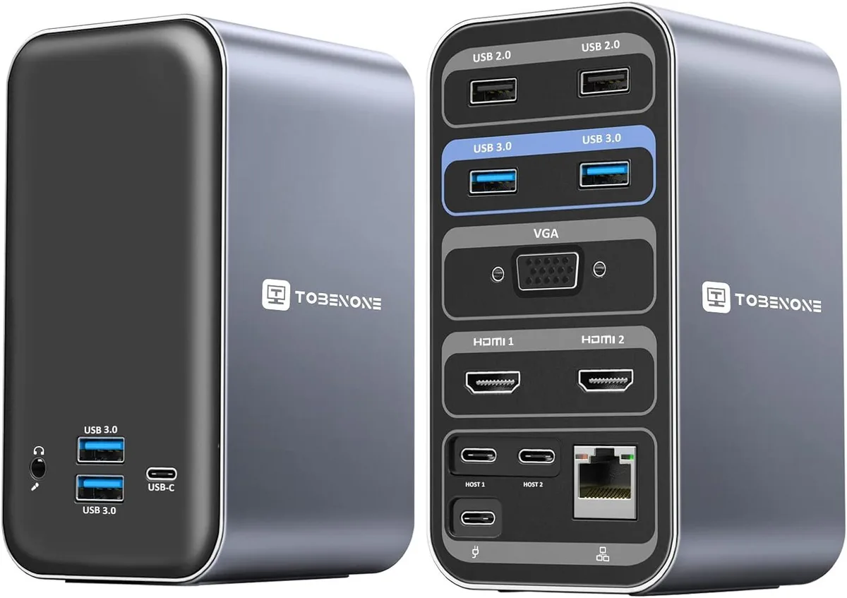 PISKEKAT PISKEKAT 13-in-2 USB-C Docking Station Dual 4K HDMI VGA PD 85W — product photo