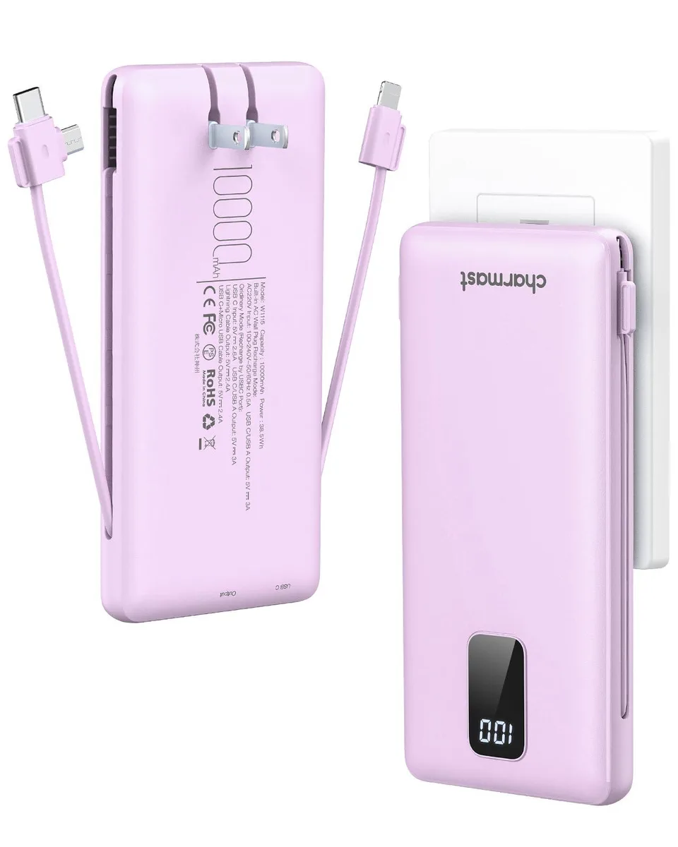 charmast W1115 10000mAh power bank Purple — product photo