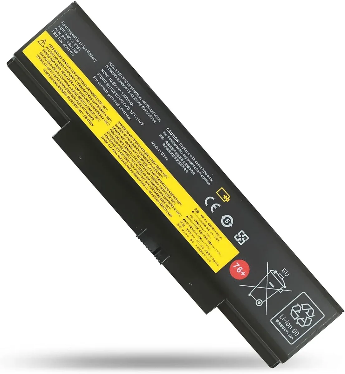 NShi NShi 76+ laptop battery 10.8V 5200mAh 6-cell for Lenovo ThinkPad E550 E555 E560 E565 — product photo