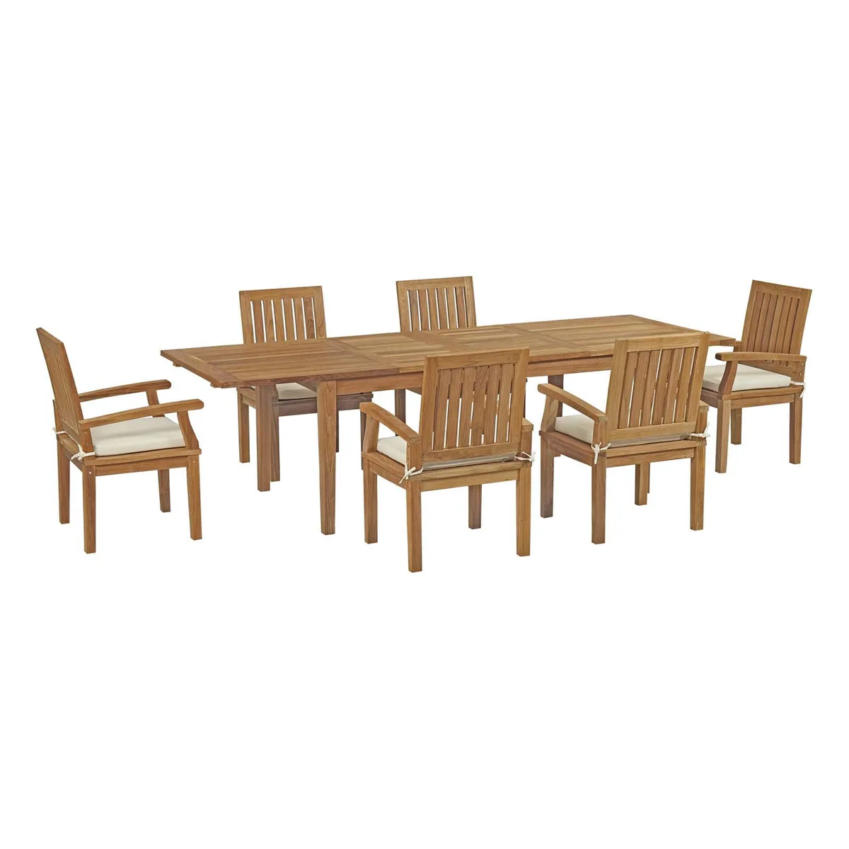 Modway Furniture Modway Furniture Marina 7 Piece Teak Dining Set Natural White — product photo