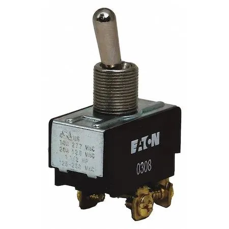Silver toggle switch with screw terminals and threaded mounting stem