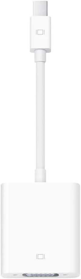 White Apple Mini DisplayPort to VGA adapter with short cable