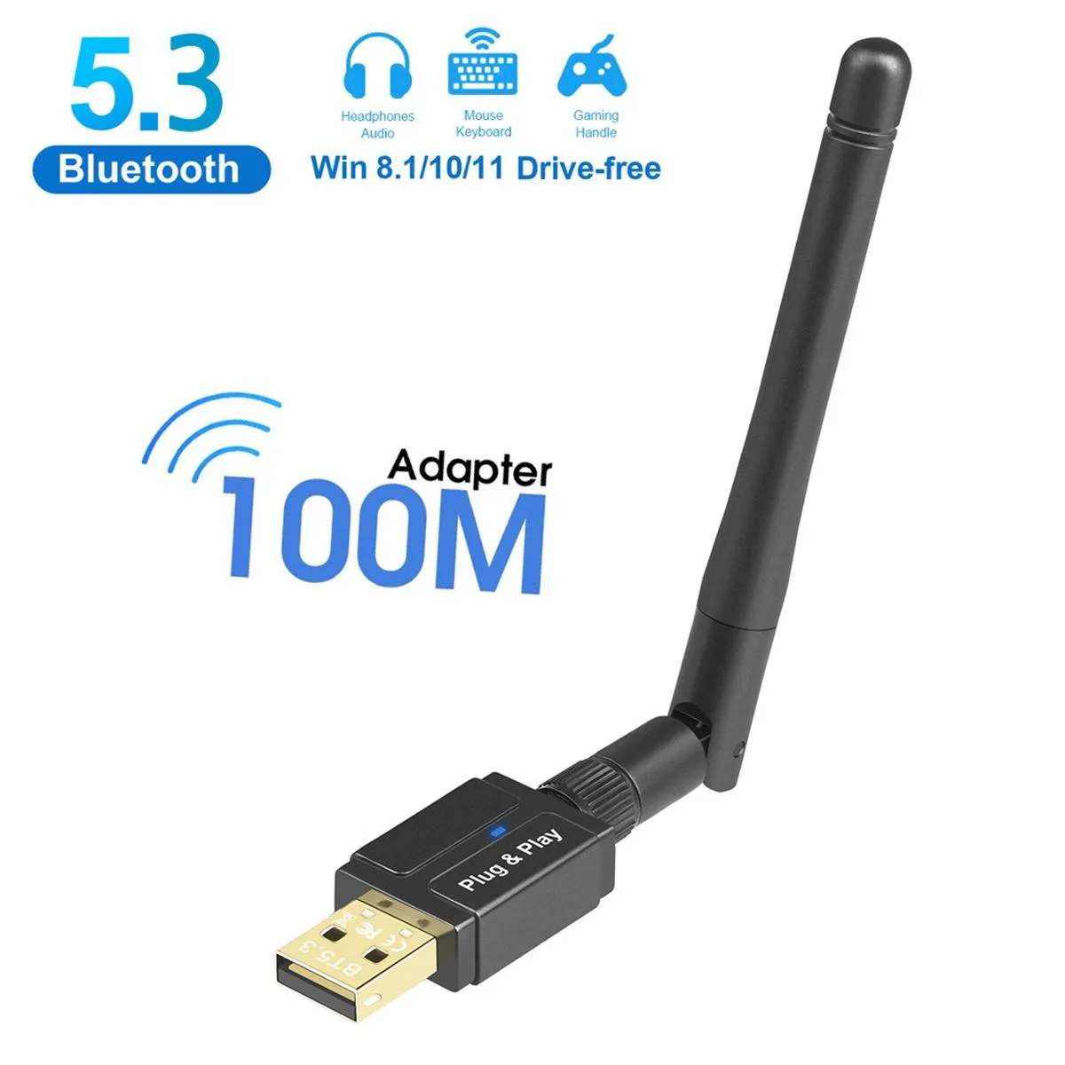 SMA SMA BT608 Bluetooth 5.3 USB adapter with 360° rotating antenna — product photo