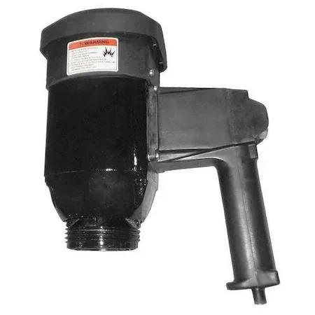 Transparent plastic drum pump motor with corded power connection