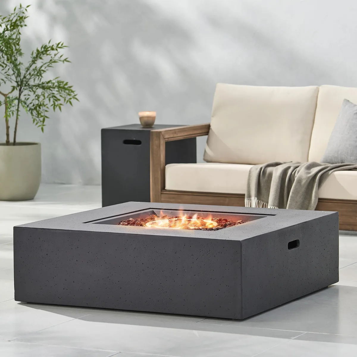 tuphen tuphen 50000 BTU Propane Fire Pit Dark Grey with Tank Holder — product photo
