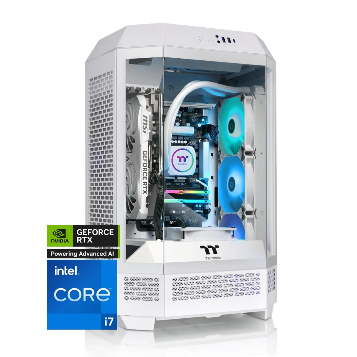 Thermaltake Thermaltake T3WT-B760-57T-LCS Gaming PC i7-14700KF RTX 5070 Ti 32GB DDR5 2TB White — product photo