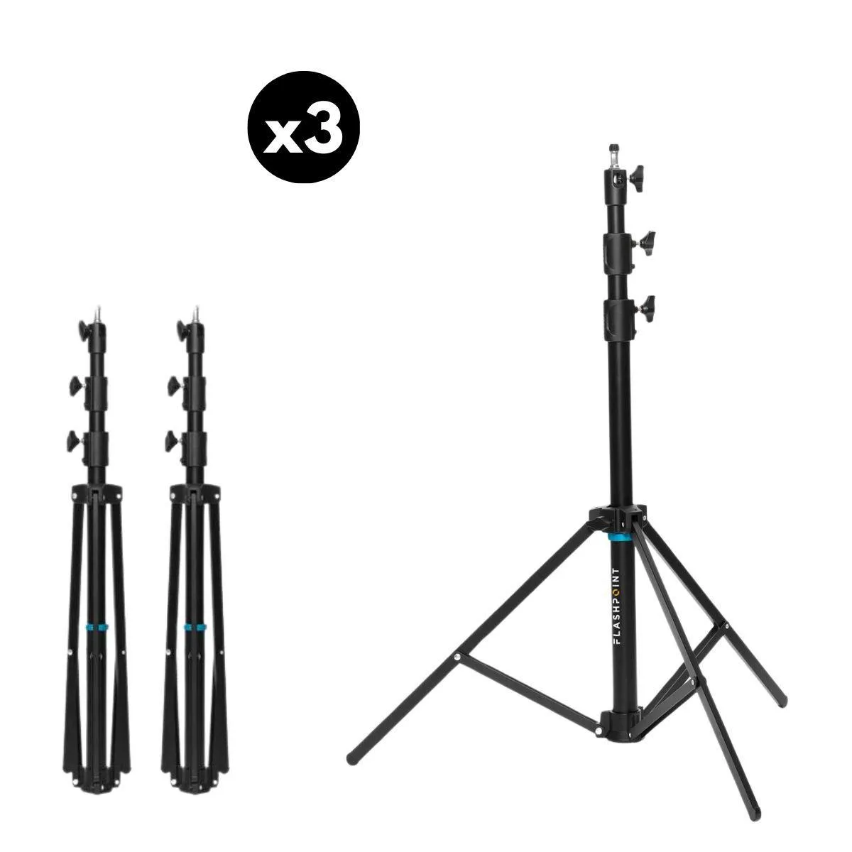 Flashpoint Brand Flashpoint Brand 7 ft Air-Cushion AutoStand Pro 25 lb Black 3-Pack — product photo