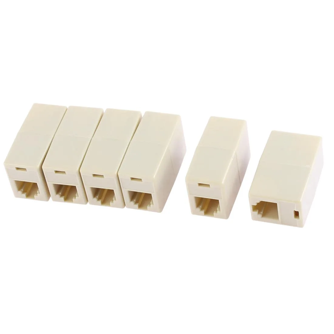 Unique-Bargains Unique-Bargains 6P4C Female to Female Telephone Coupler Adapter Beige 6Pcs — product photo