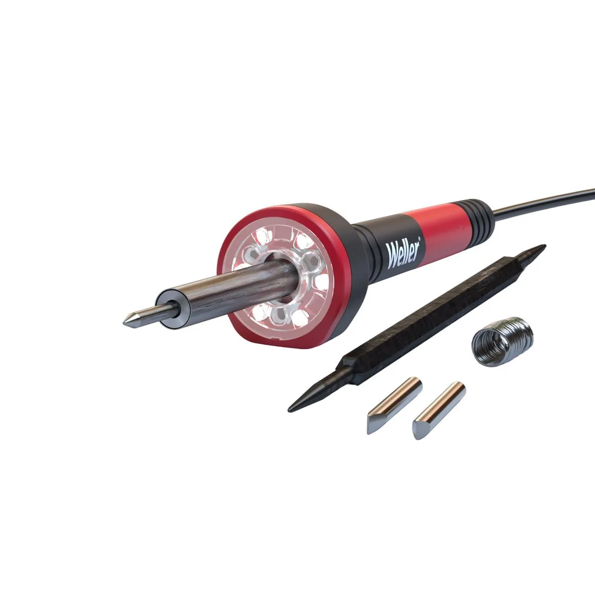 Weller 30W soldering iron with LED halo ring and safety rest