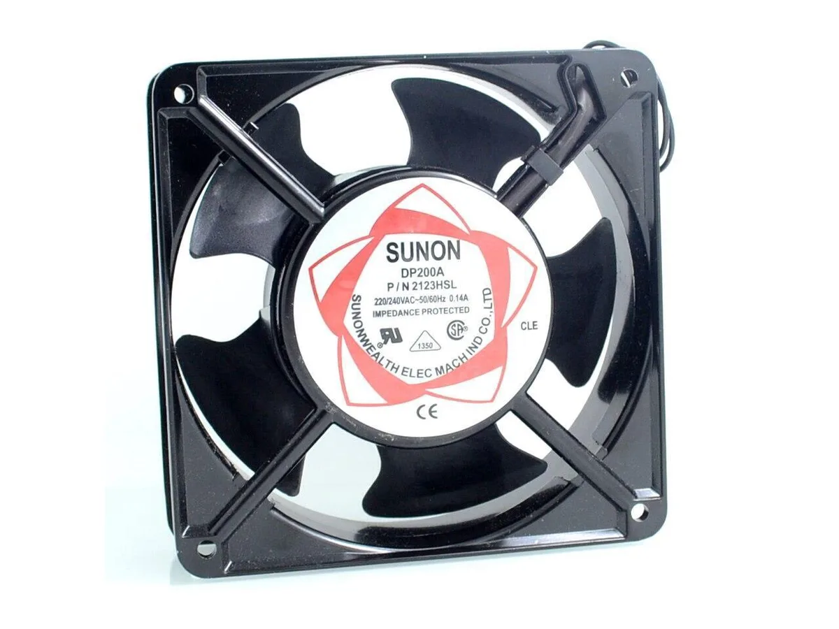 Fans Fans DP200A P/N 2123HSL 220V 0.14A 120x120x38mm case fan — product photo