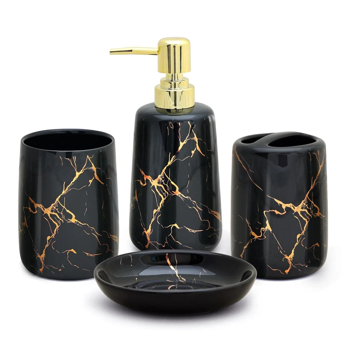  Decolav BA013 Bath Storage 4 Pcs Black Ceramic — product photo