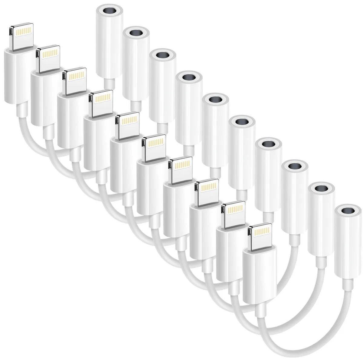 Bolton Technical Bolton Technical 10 Pack Lightning to 3.5 mm Adapter White 2 in 1 accessory — product photo