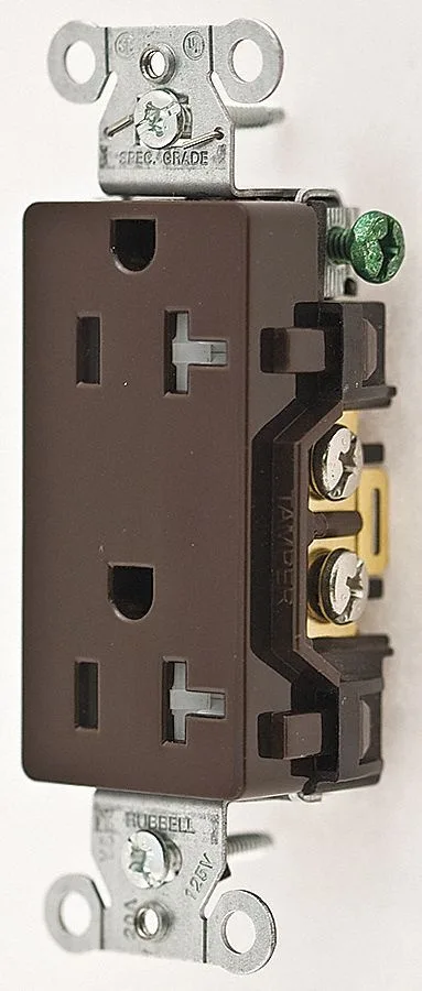 Hubbell Incorporated Hubbell Incorporated DR20TR Duplex Receptacle 5-20R 20A 125V Brown — product photo