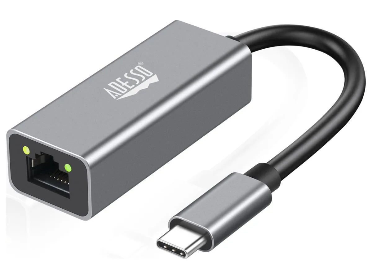 Adesso Adesso AUH-5000 USB-C network connector Gigabit aluminum LED — product photo
