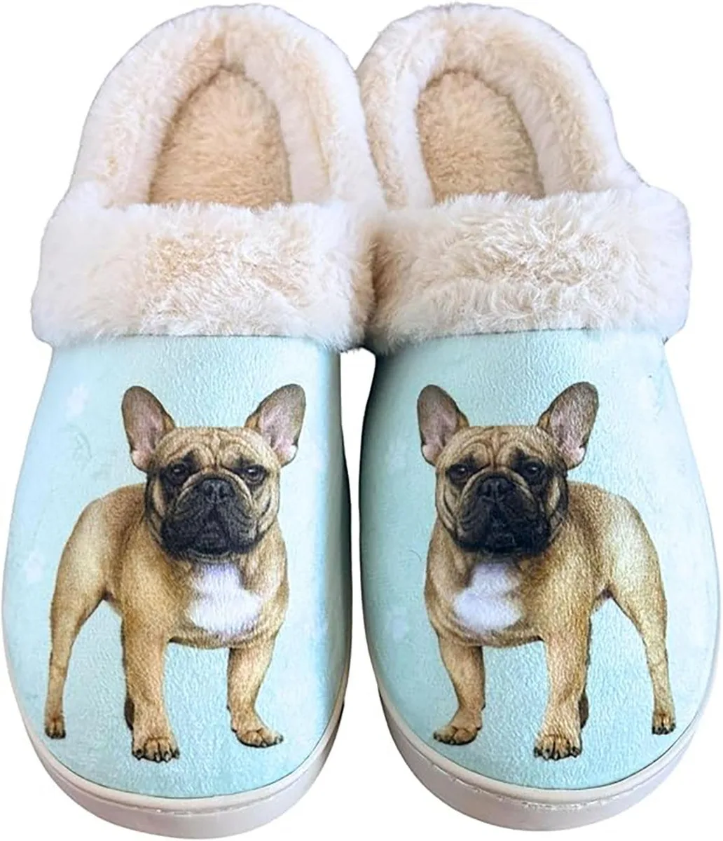E&amp;S Pets E&amp;S Pets French Bulldog Snugg Slippers Fuzzy Memory Foam L/XL — product photo