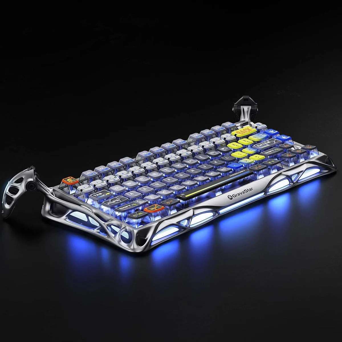 GravaStar GravaStar Mercury K1 Pro 75% Wireless Mechanical Gaming Keyboard Interstellar Silver — product photo