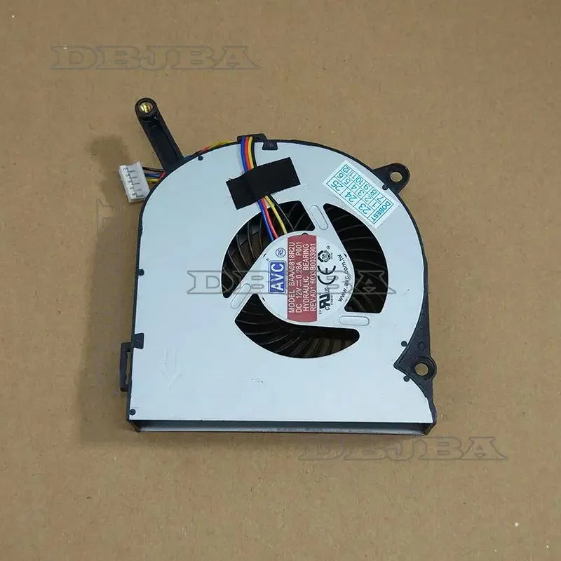 Small black laptop cooling fan with wire connector visible