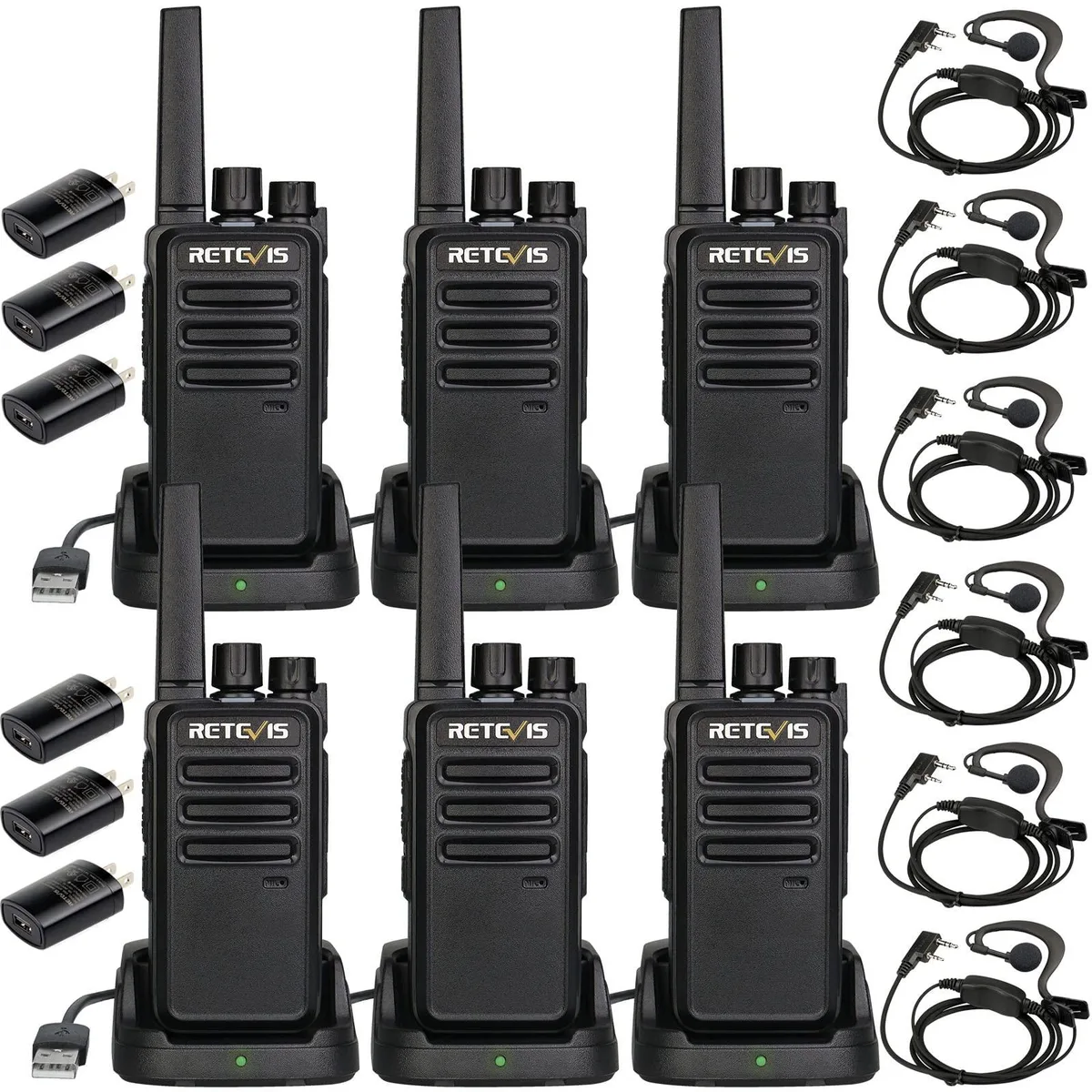 KEHIPI KEHIPI RT68 two-way radio 6 pack 16 channels 2 mile range — product photo
