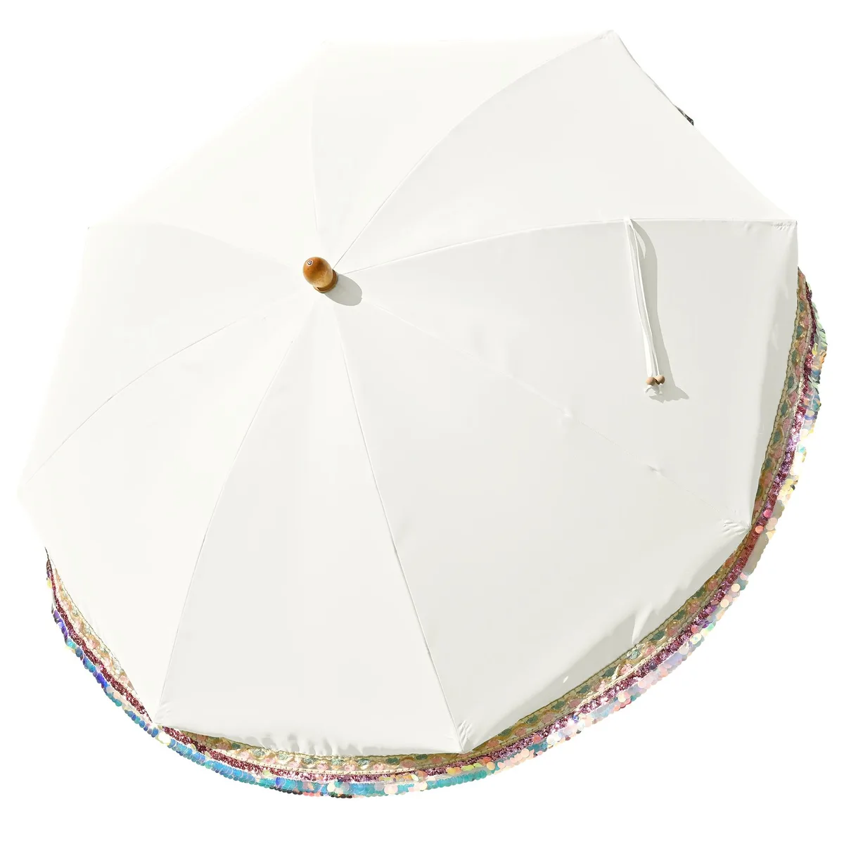 Yescom USA, Inc. Yescom USA, Inc. 6 Ft Patio Umbrella Replacement Canopy Jazz Age Beige with muti-colored sequin — product photo