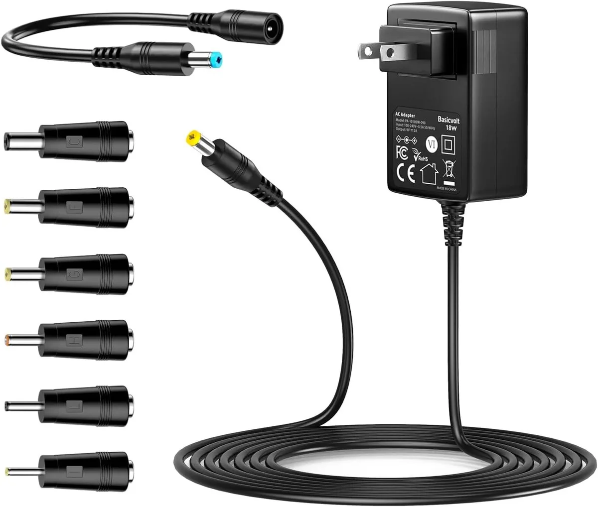 BASEUS BASEUS Universal AC Adapter 9V 2A 6 Tips — product photo