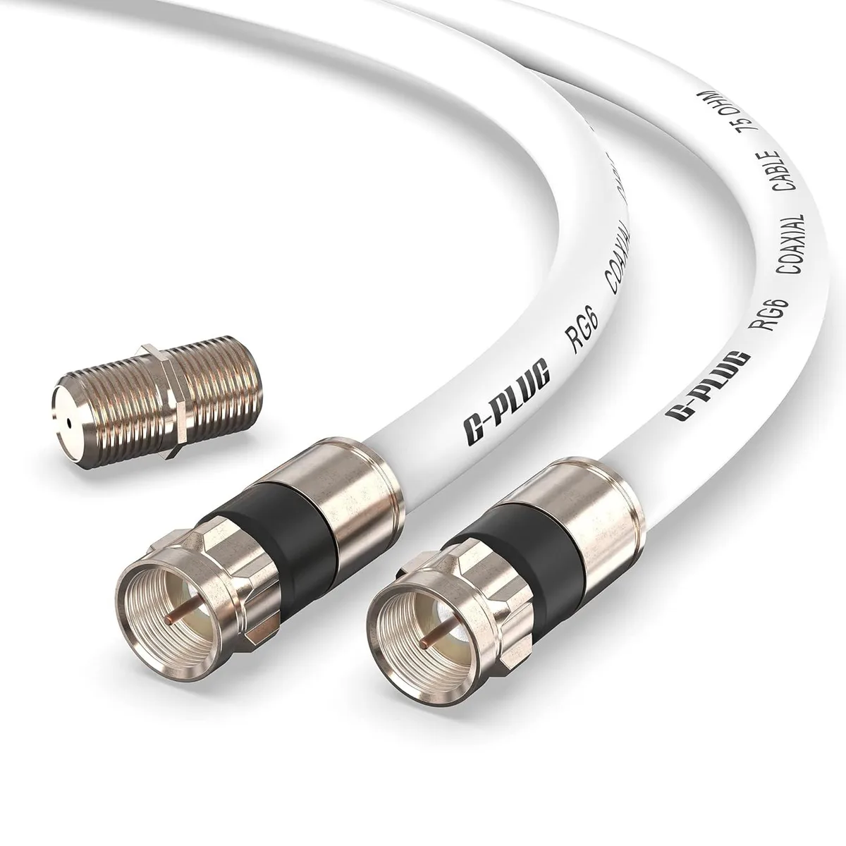 PISKEKAT PISKEKAT 15FT RG6 Coaxial Cable Set 75ohm White — product photo
