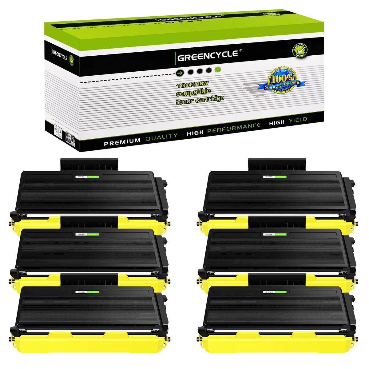GREENCYCLE GREENCYCLE TN580 toner cartridge 6 pack black 8000 pages — product photo