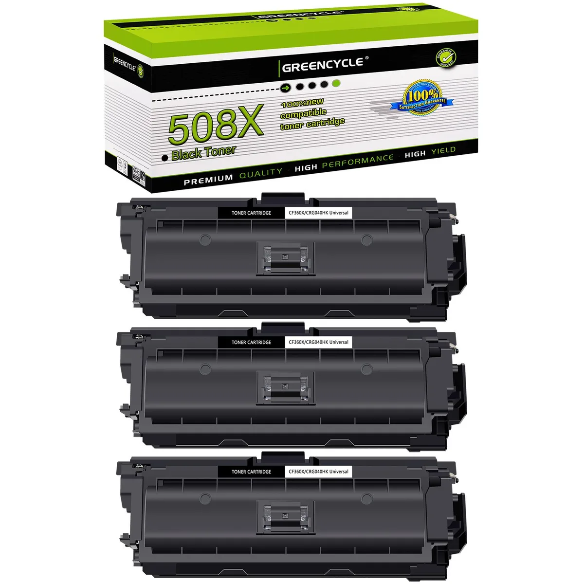 GREENCYCLE GREENCYCLE 508X CF360X Black Toner Cartridge 3 Pack — product photo