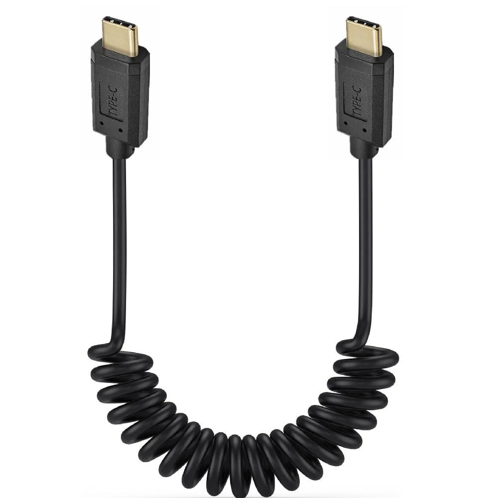 BUCIER BUCIER USB 3.1 Type C Coiled Cable 1.8 m 10 Gbps 3A 4K 60 Hz Double Straight Heads — product photo