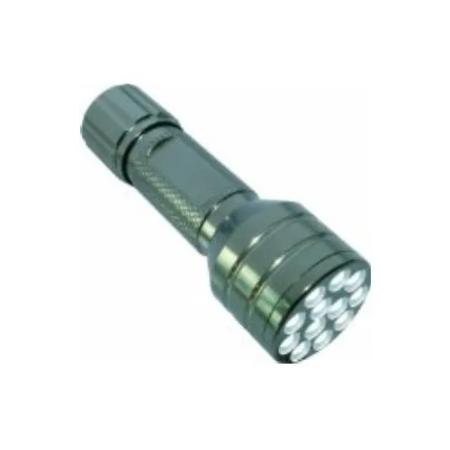 Compact aluminium flashlight with 12 LED bulbs