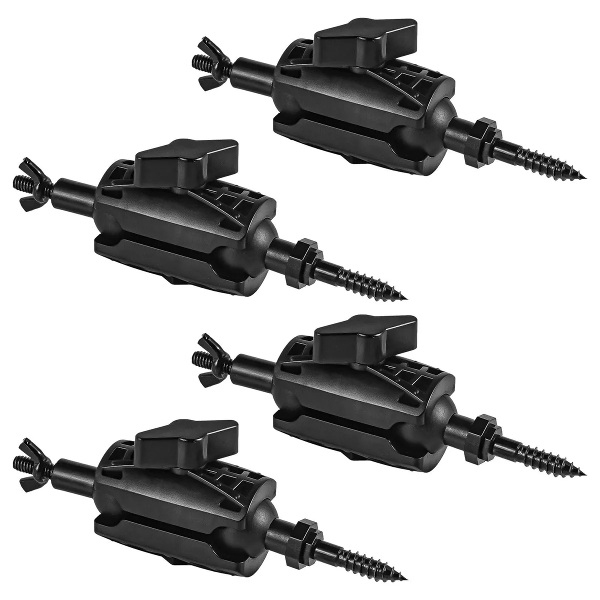 Four stainless steel camera mounts with double 360° ball joints and 1/4"-20 threads