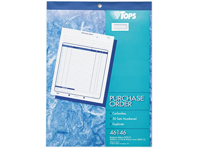 TOPS TOPS 46146 Purchase Order Book 2-Part Carbonless 50 Sets Book — product photo