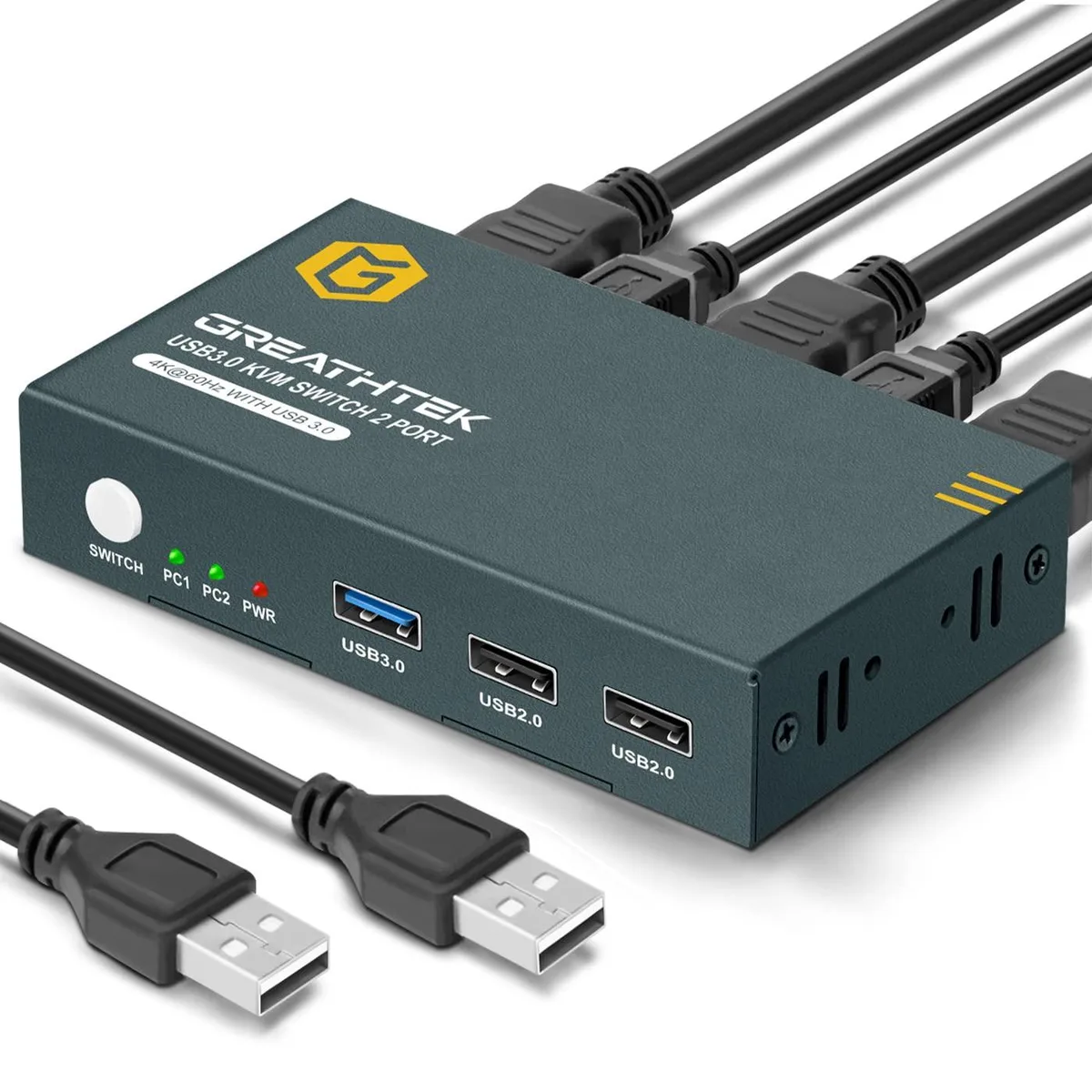 FOCUSTEC FOCUSTEC USB 3.0 KVM Switch 2 Port 4K@60Hz — product photo