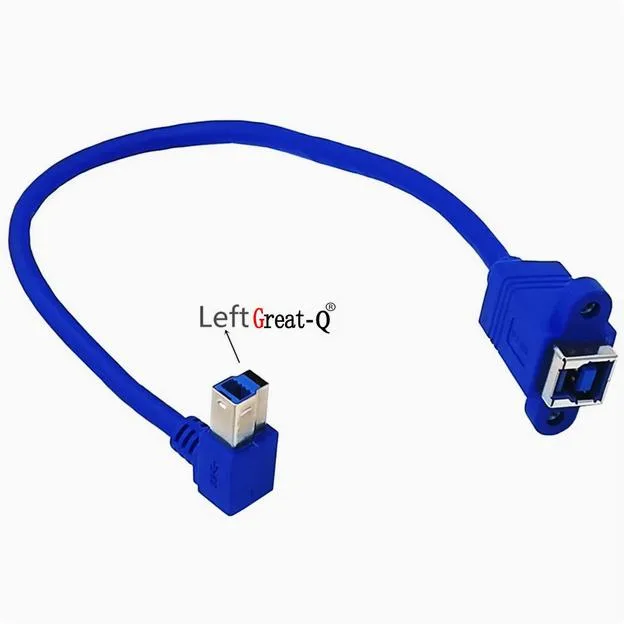 Enfain Enfain USB 3.0 B male to B female elbow cable 30cm blue — product photo