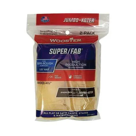 Wooster Brush Company Wooster Brush Company RR301-4 1/2 Mini Paint Roller Cover 1/2" Nap Knit Fabric 2 PK — product photo