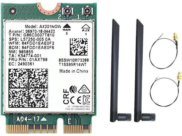 Small M.2 card with two antennas attached