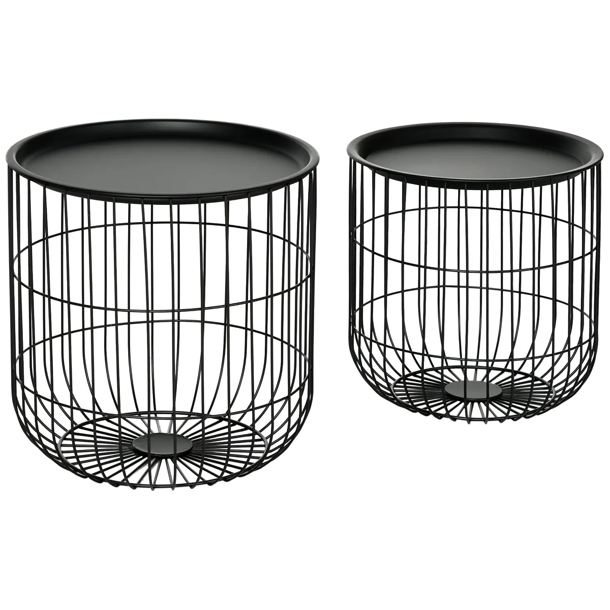 tuphen tuphen nesting coffee tables set of 2 black steel — product photo