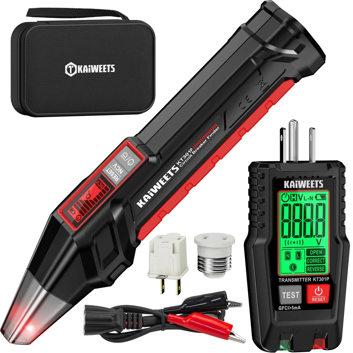 KEHIPI KEHIPI KT301P Circuit Breaker Finder LCD GFCI NCV Flashlight electrician tool — product photo