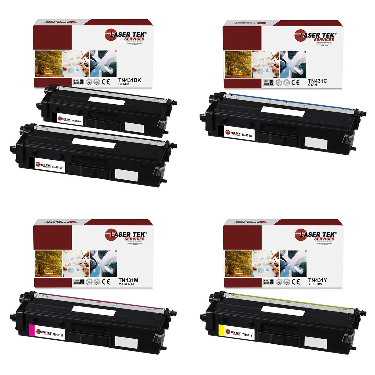 Laser Tek Services Laser Tek Services TN431 5-Pack Toner Cartridge (4 Colors) — product photo