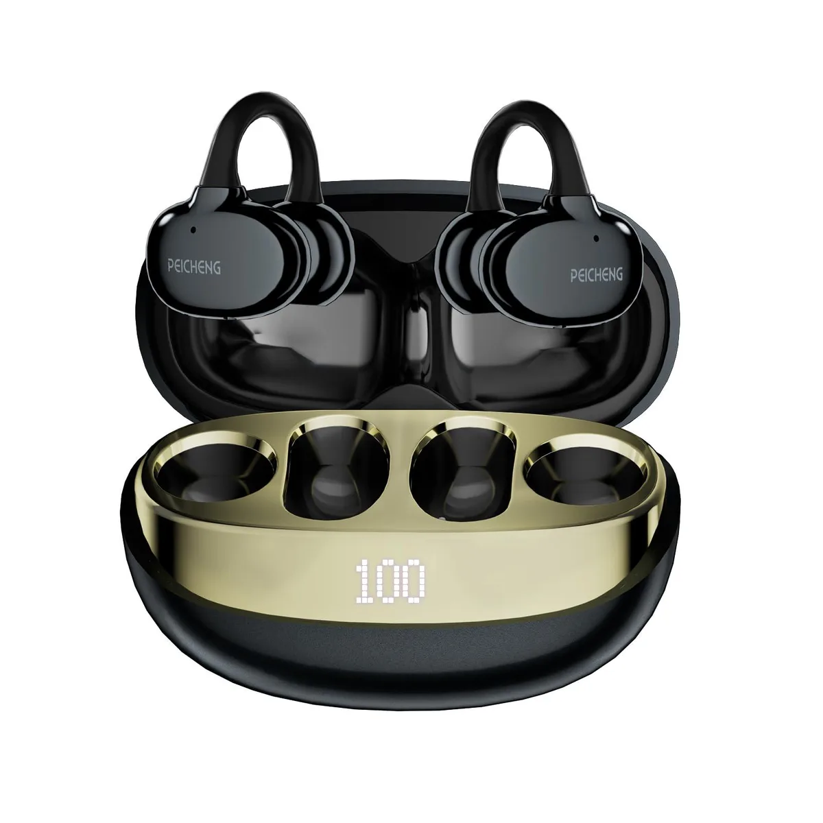  PEICHENG PC-02 Bluetooth 6.0 Earbuds Dark Grey — product photo