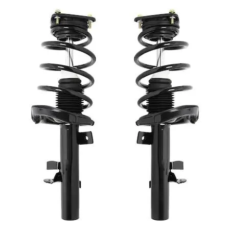 Two new Unity front strut assemblies silver metal coil springs black mounts boxed kit