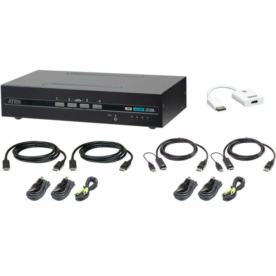 ATEN TECHNOLOGIES ATEN TECHNOLOGIES CS1144DP4 4-Port USB DisplayPort/HDMI Dual Display Secure KVM Switch Kit PP 4.0 — product photo