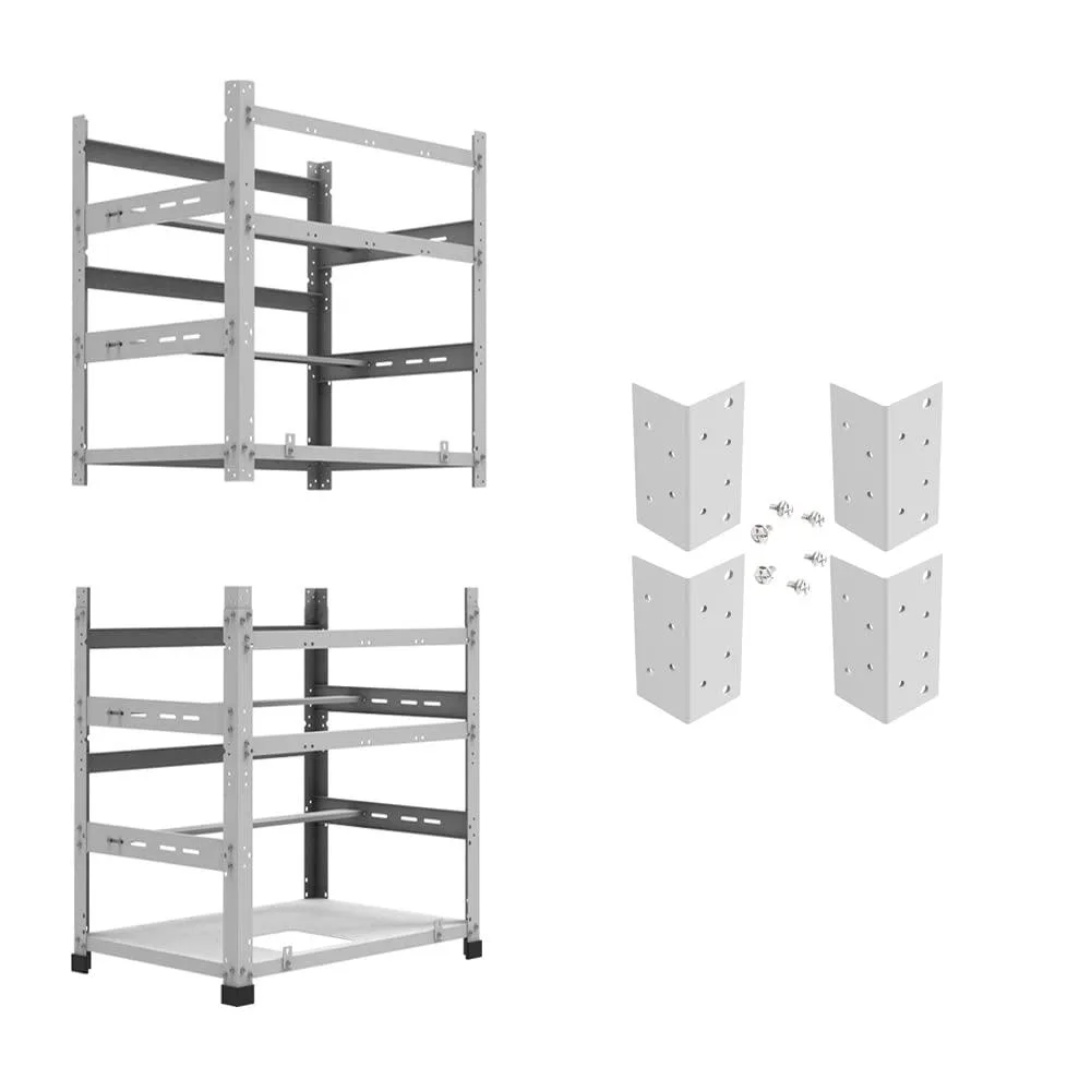 AAAwave AAAwave The Sluice V.2 12 GPU Mining Rig Frame X2 with 4 Stacking Brackets White — product photo