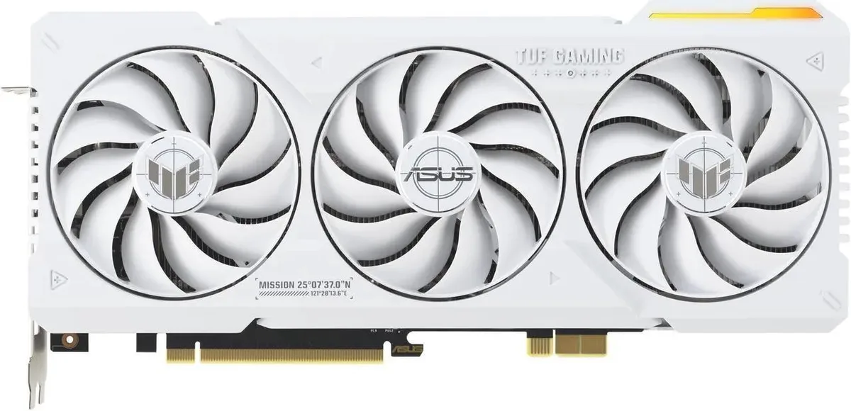 ASUS ASUS TUF Gaming GeForce RTX 4070 Ti SUPER BTF White graphics card — product photo